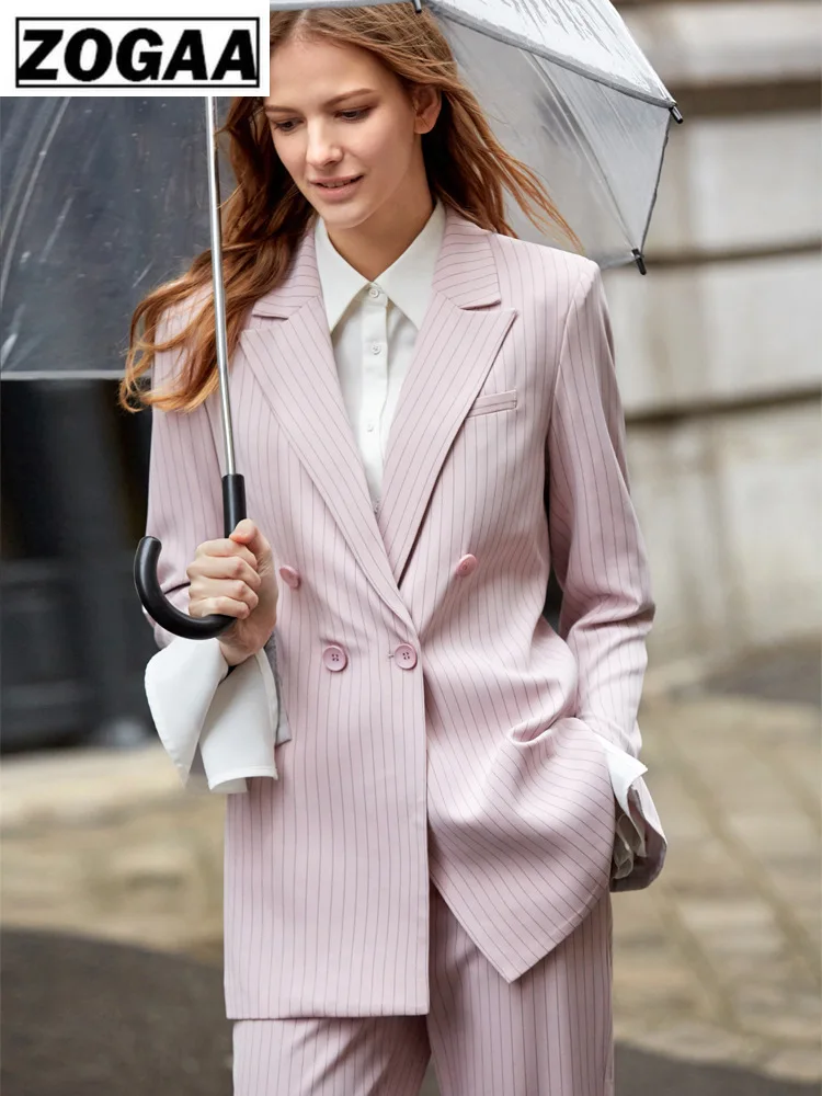 Костюм осенний двубортный офисный женский клетчатый Блейзер Костюмы наборы