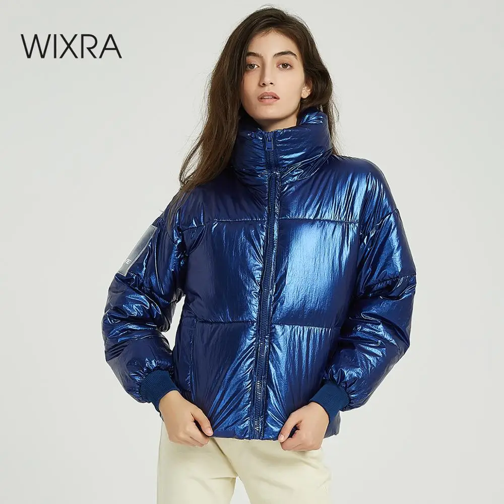Wixra, Женская куртка,, модная, со стоячим воротником, свободная, парка, куртка, женская, одноцветная, толстая, куртки и пальто, зимние, женские парки