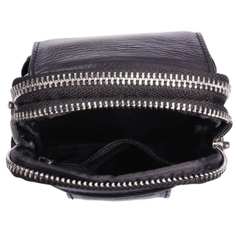 

Men Leather Waist Fanny Pack Horizontal Vertical Belt Bag Phone Pouch Travel Small Purse