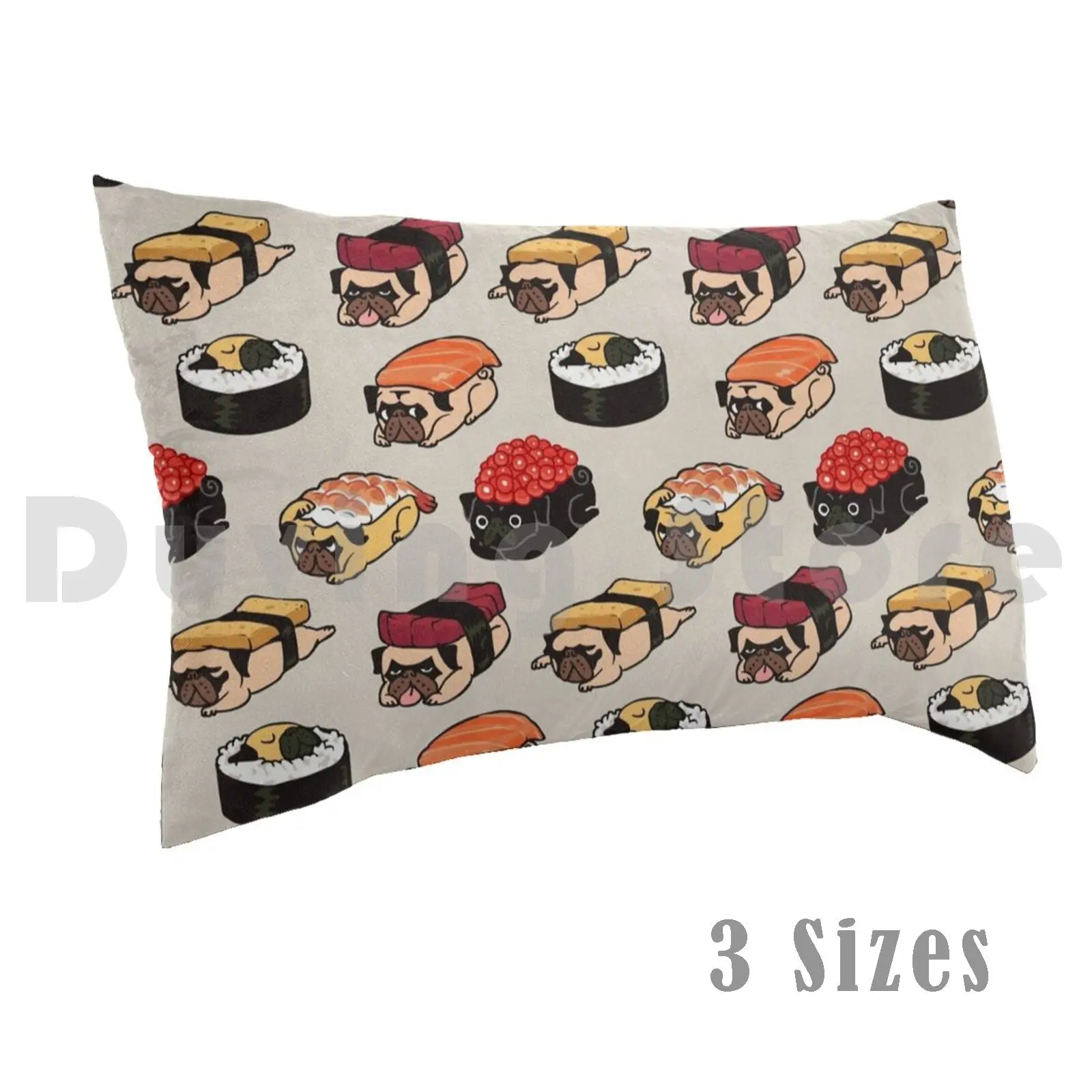 

Sushi Pug Pillow Case Printed 50x75 Pug Sushi