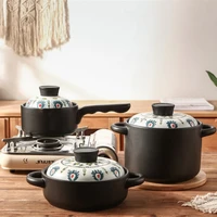 ceramic casserole korean multi size soup pot stew pot single handle milk pot high temperature open flame home kitchen supplies