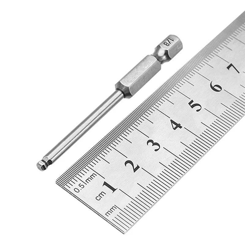 Broppe 7 шт 5/64-5/16 дюймов 65 мм Магнитные S2 стальные шариковые отвертки биты 1/4 дюйма