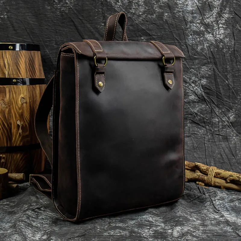 

Luufan Genuine Leather Backpack For Men 15 Inch Laptop Backpack Cowhide School Bag Big Travel Rucksack Male Outdoor Travel Bag