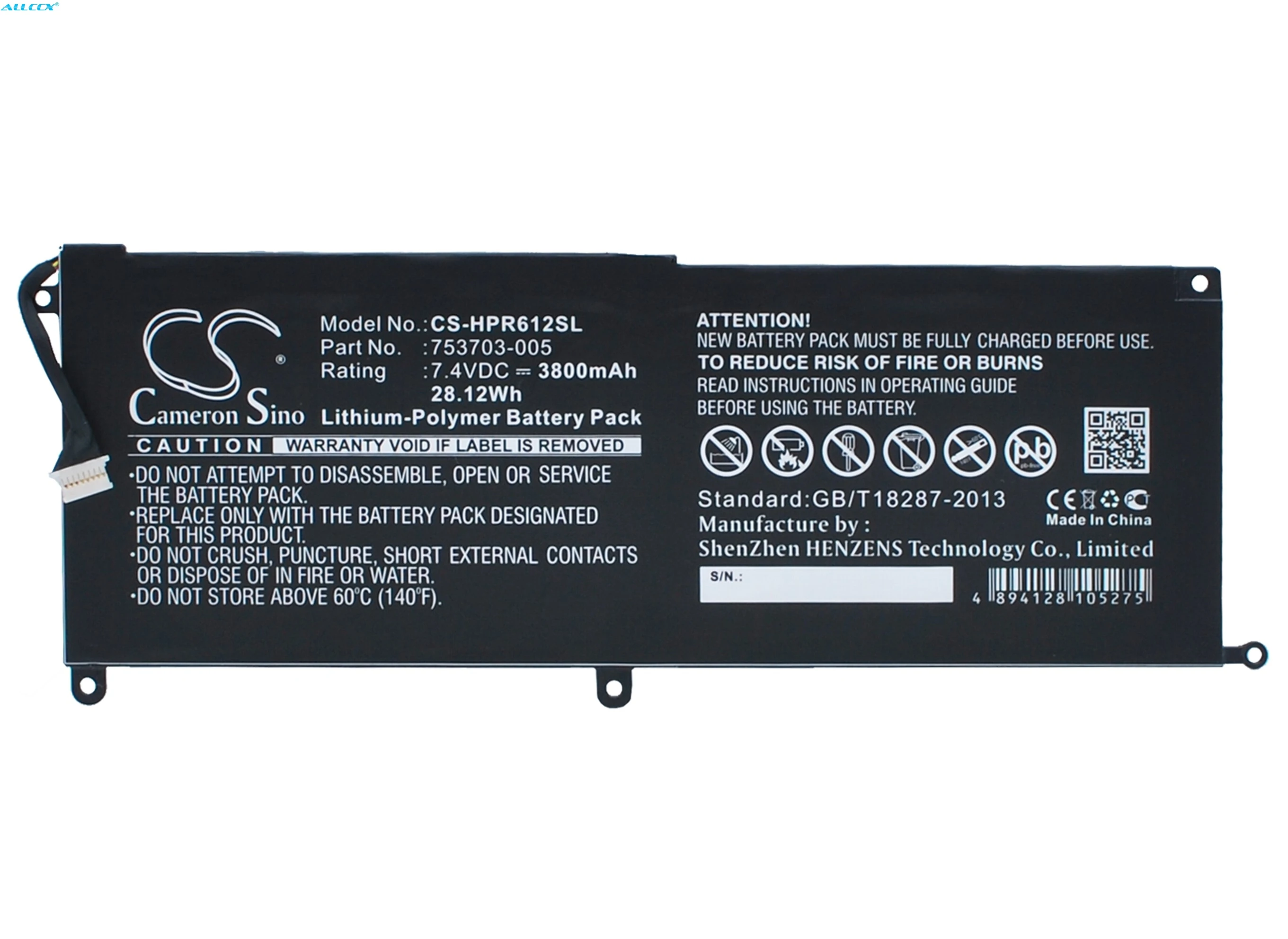 Аккумулятор Cameron Sino 753329 1C1 3800 005 KK04XL для HP Pro x2 753703 G1 612 мАч|Батареи планшетов и