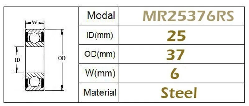 2 шт. MR25376 6805-RD 6805N-RS 61805 6805N 25376 шариковый подшипник 25*37*6 мм велосипедная каретка ремонт подшипников для HT2 BB51 GCR15