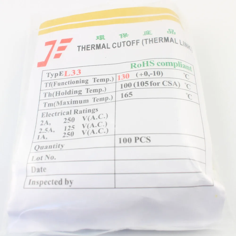 2 шт. L33 выключение TF 130 градусов Термопредохранитель А 250 В|thermal fuse 2a|thermal fusethermal 2a 250v