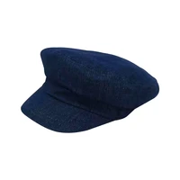 hot autumn fashion women cowboy hat british style warm blue retro newsboy caps military octagonal cap female visor caps