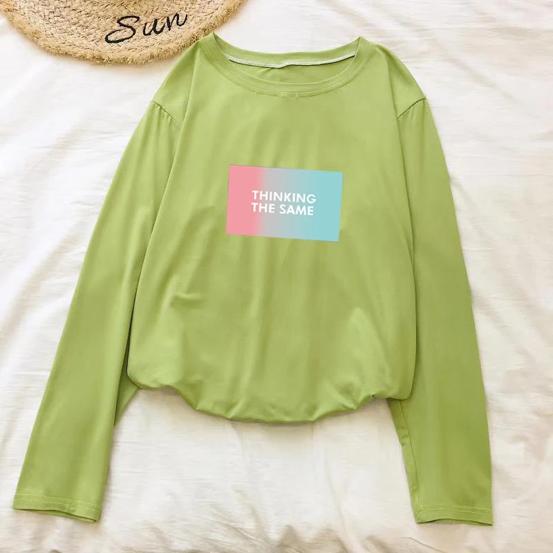 Женская толстовка с буквенным принтом Shellsuning розовый синий пуловер круглым