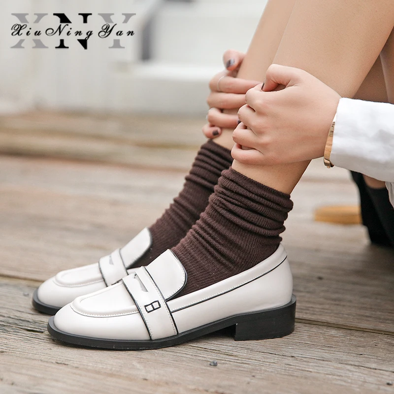 

Женские туфли-оксфорды XiuNingYan на плоской подошве, женские кроссовки из натуральной кожи, женские броги, винтажная повседневная обувь для жен...