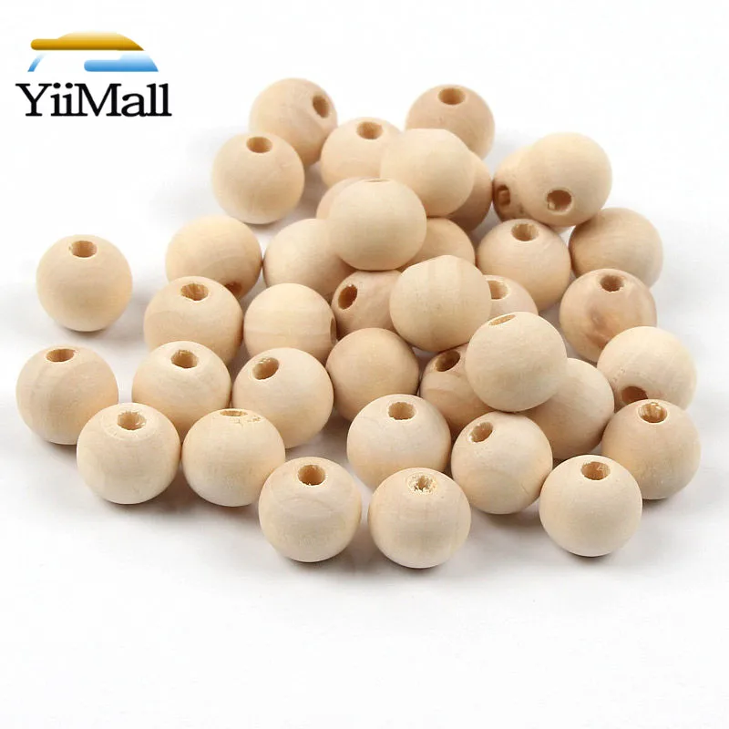 

4-50 мм необработанные из натурального дерева бусины шарики бессвинцовые деревянные круглые бусины для Подвески для изготовления украшений ...