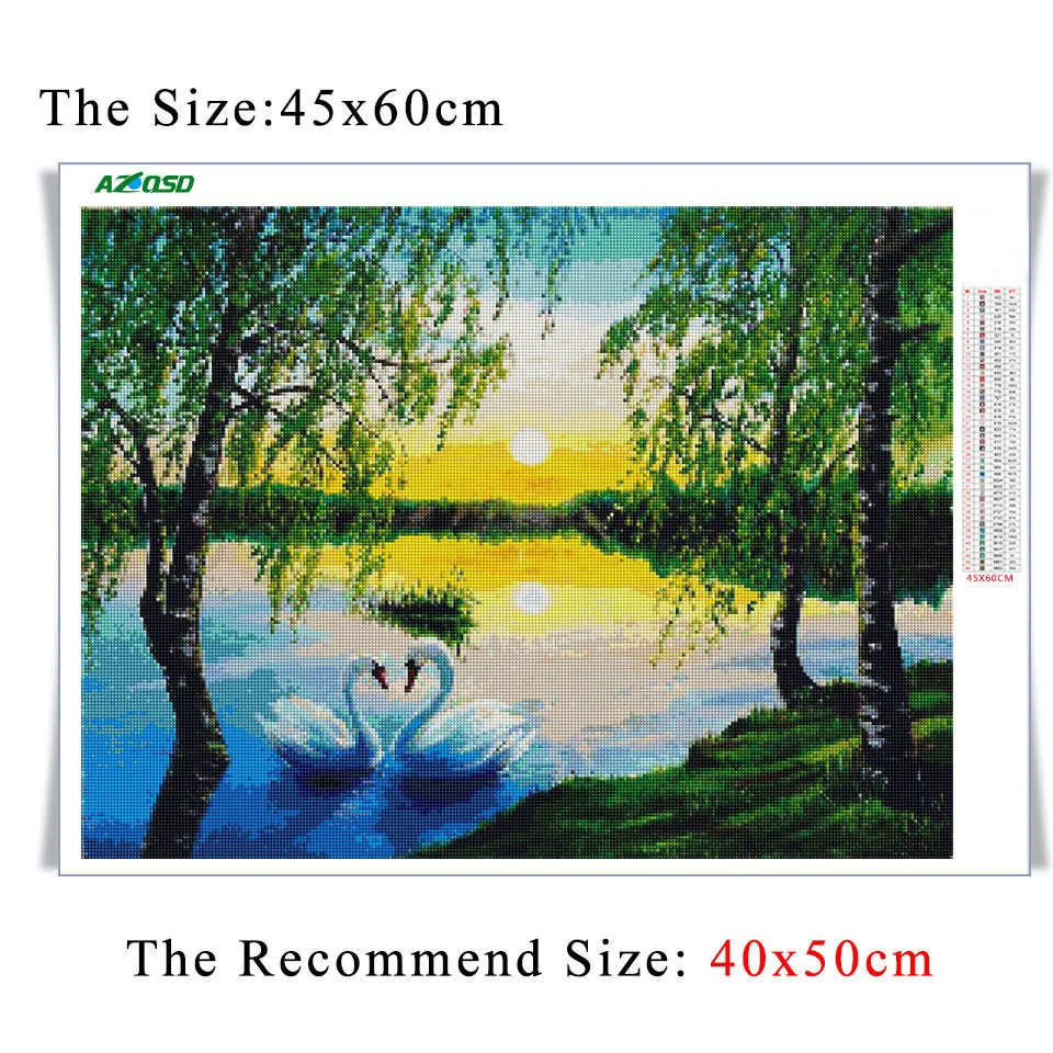AZQSD алмазная живопись пейзаж Крест Стразы для вышивки Алмазная мозаика вышивка