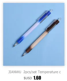 JIANWU 6 шт./компл. простой конфетного цвета, 0,5 мм милый пластиковый механический карандаш для студентов на ходовой части принадлежности для карандашей канцелярских принадлежностей