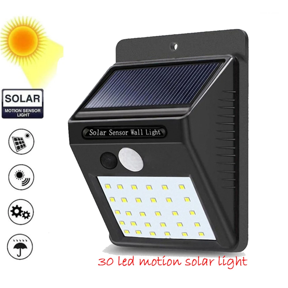 1-4pcs 20/30 LED Solar Light Outdoor Powered Garden Waterproof Emergency Wall Lamp With Cable ene | Лампы и освещение