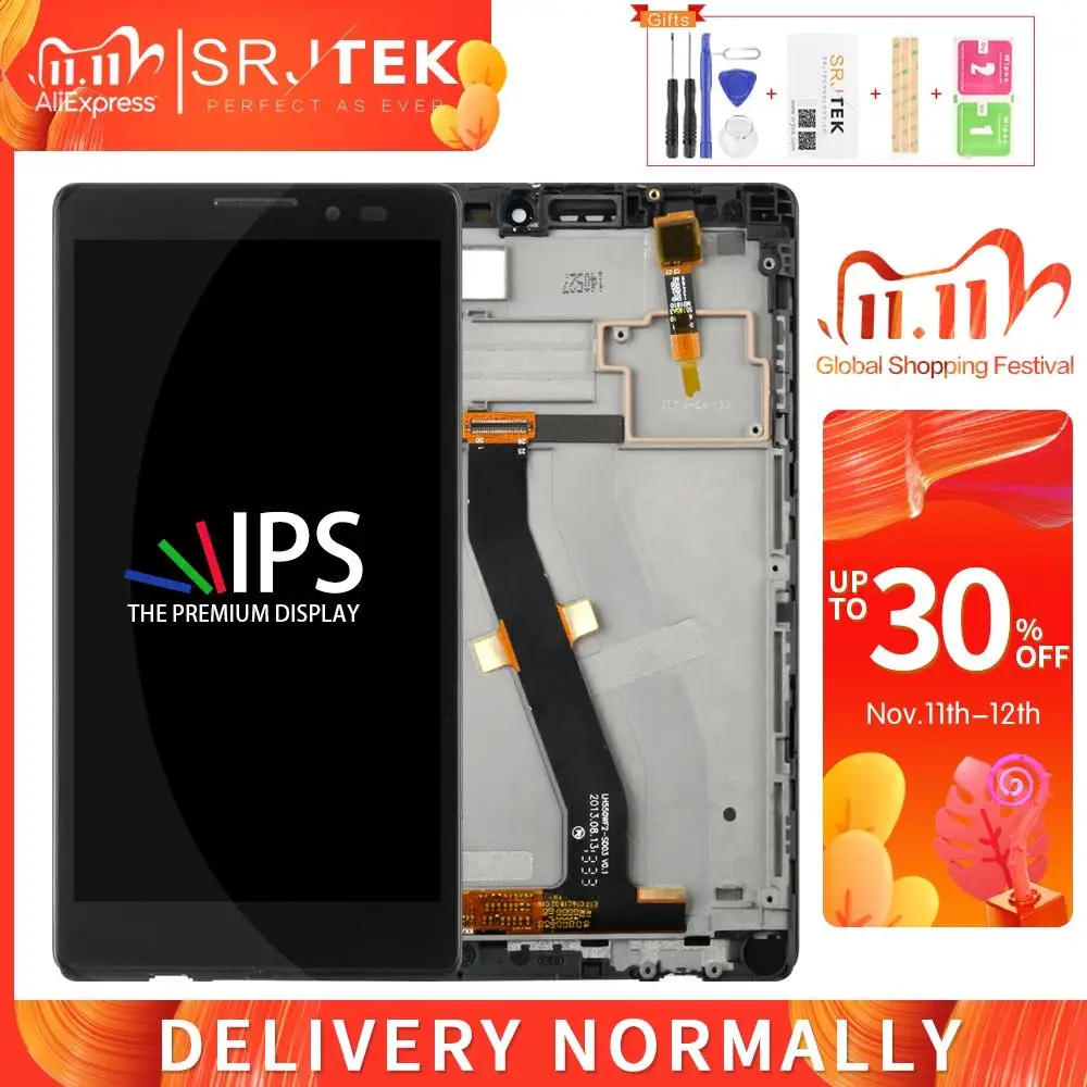 Srjtek screen for Lenovo K910 LCD Display Panel Touch Digitizer Glass Assembly with frame VIBE Z lcd 5.5inch 1920*1080 | Мобильные