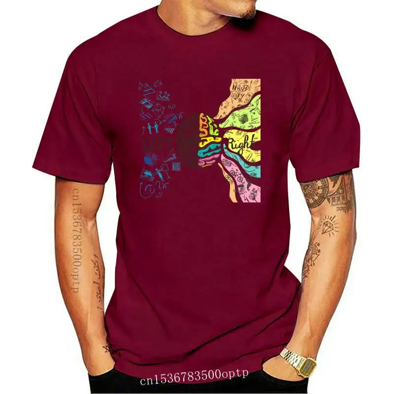 

New 2021 left Brain right brain Graphic TShirt men Science Biology streetwear Math Physics Funny T shirt top top Tee hip hop Hip