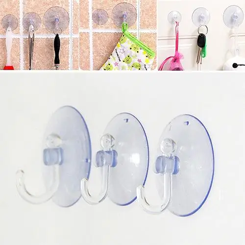 

10Pcs/Set Transparent Wall Hooks Suckers Kitchen Bathroom Hangers Suction Cup Hooks Kitchen Bathroom Towel Strong