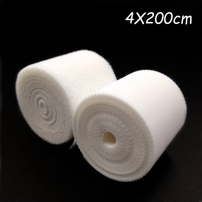 White 4cmX200cm 2 м липучка крючки и петли супер мягкие детские безопасные для кожи пеленки diy одежда самоклеющиеся медицинского применения застежка швейные аксессуары - Цвет: White 4cmX200cm