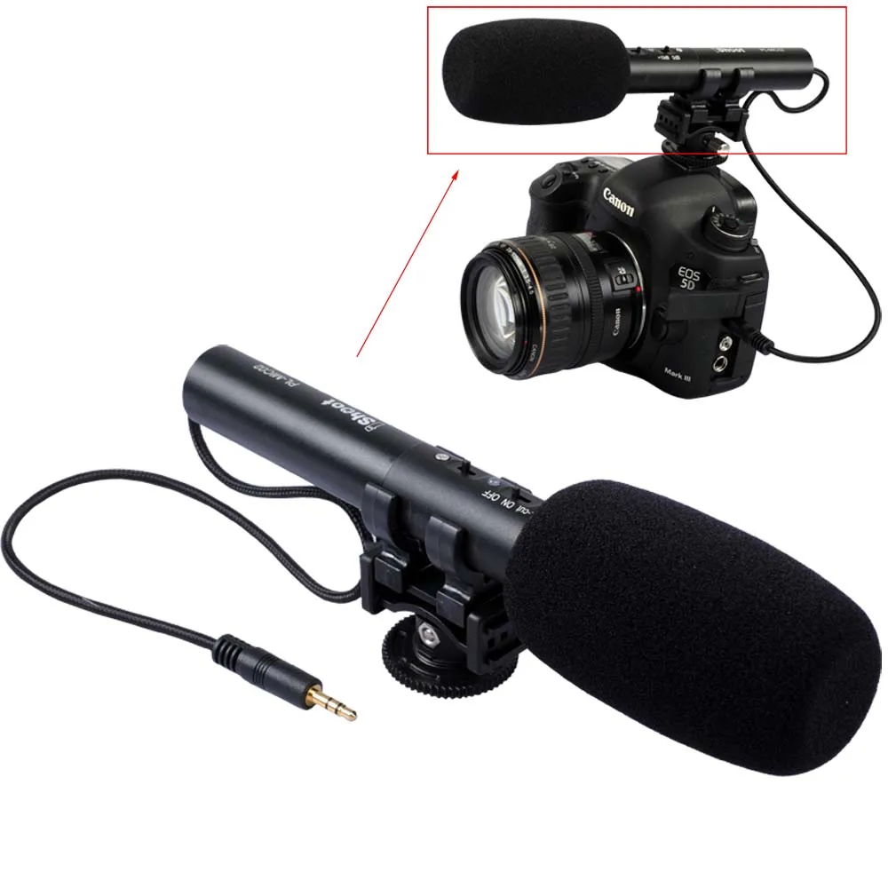 microfone estereo dc dv dedicado com 35mm plugue de audio compativel com canon nikon