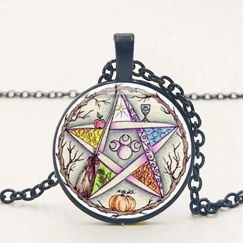 Эффектное новое ожерелье с эзотерической пентаграммой винтажное Wicca звезда