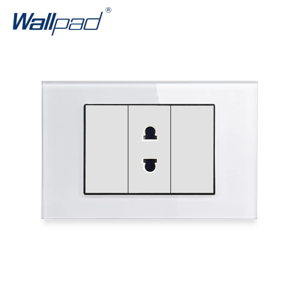 

2 контакта розетка Wallpad Роскошная панель из закаленного стекла электрическая настенная розетка электрические розетки для дома 10 А переменн...