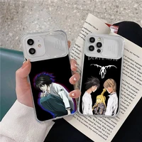 death note llawliet phone case transparent for iphone 7 8 11 12 x xs xr mini pro max plus slide camera lens protect