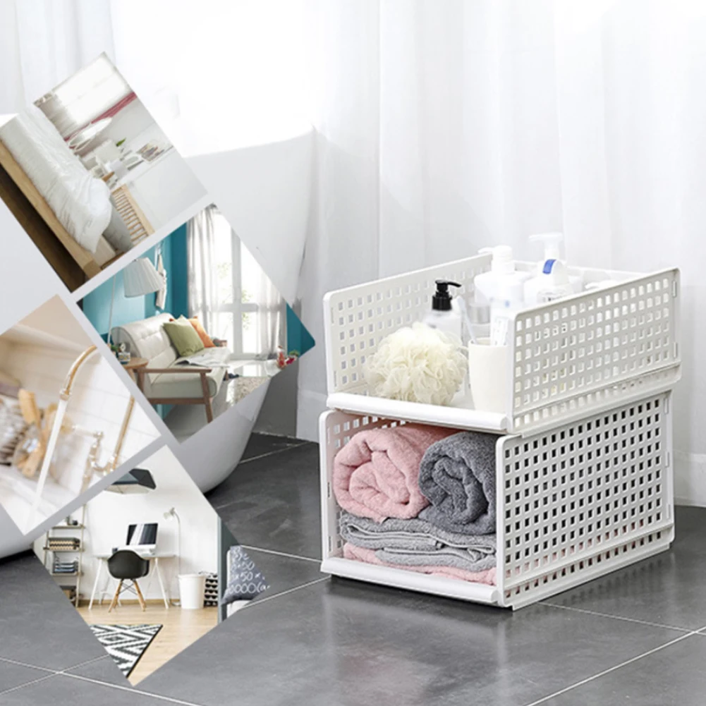 PP Drawer Type Separate Folding Clothes Organizer Sundries Storage Basket Hollowed Out Kitchen Holder Bathroom Bedroom Practical | Дом и сад