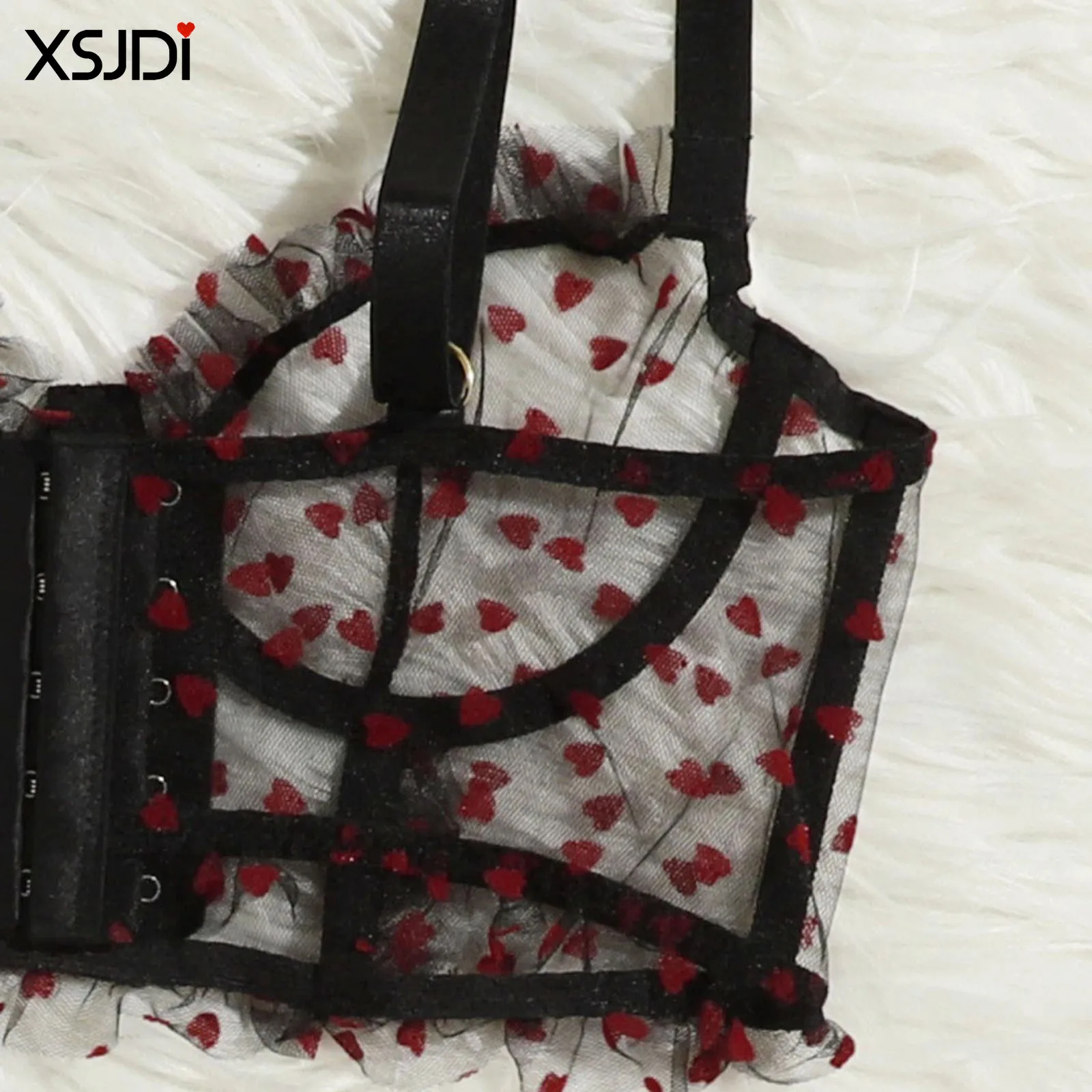 Женский сексуальный комплект нижнего белья прозрачный кружевной с