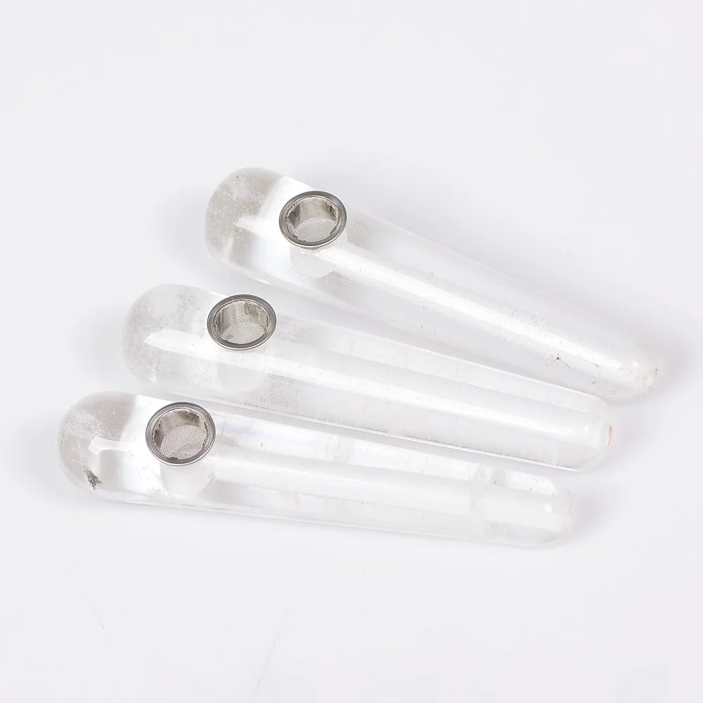 

Natural Crystal Gemstone Tobacco Smoking Pipe With 3pcs Free Filters And 1pc Brush
