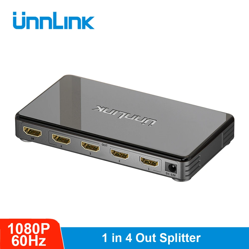 

Unnlink HDMI-compatible Splitter 1X4 UHD 4K@30Hz 3D FHD1080P 60Hz 1 In 4 Out for Smart LED TV MI Box Projector Monitor ps4