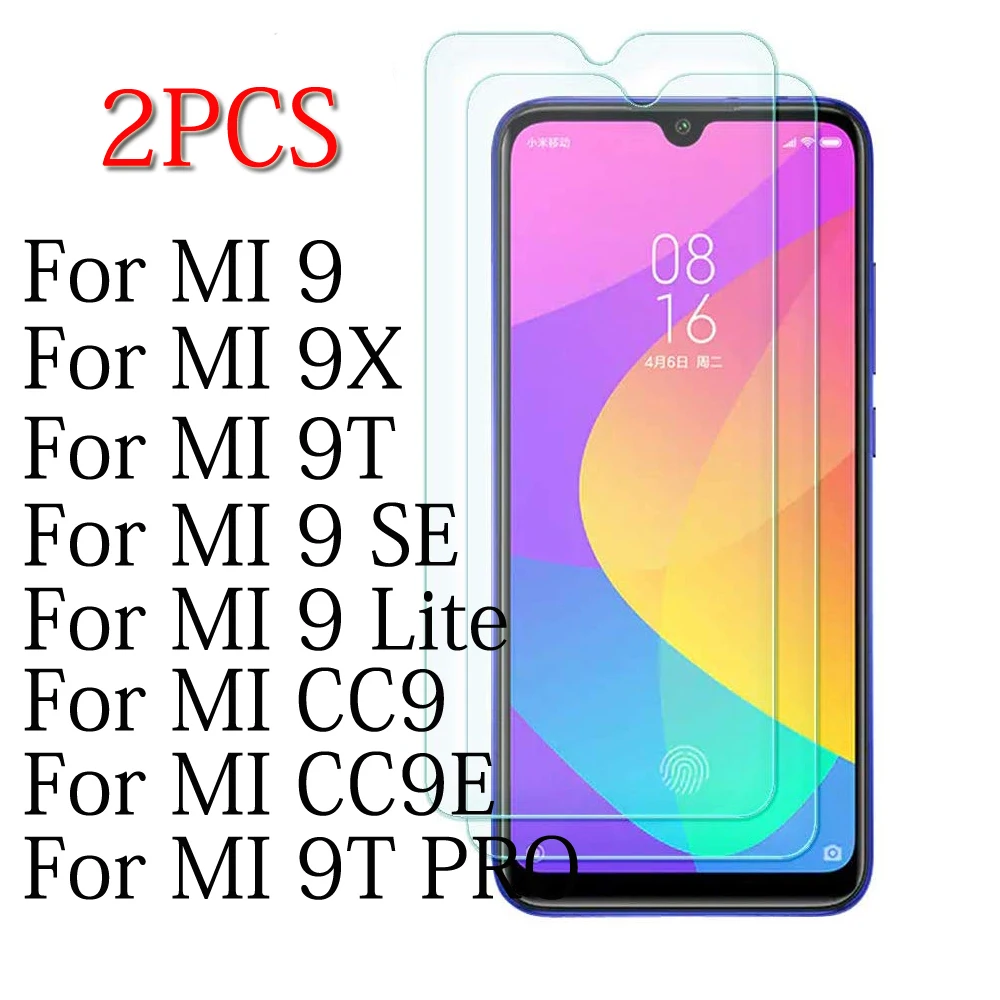 

2PCS For Xiaomi Mi CC9 Glass Screen Protector Tempered Glass For Xiaomi Mi 9 Lite 9X 9T Pro 9SE CC9e Protective Glass Phone Film