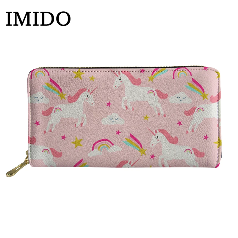 Кошелек с единорогом ручной кошелек рисунком аниме милый женский длинный