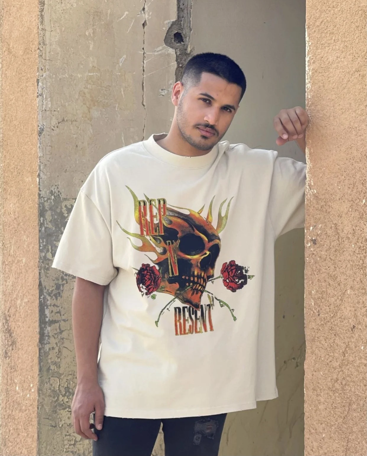 

Vintage REPRESENT T-shirt Men Women 1:1 High Quality T Shirt UK Rose Skeleton Graghic Print Short Sleeve Tee Oversized Tops