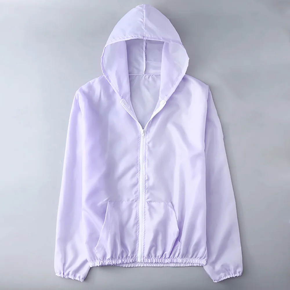 

Women Casual Sunscreen Hooded Outdoor Sun-Protective UV Jacket Sport Run Coats Fashion Shawl Solid Elegant Beach Smock Tops
