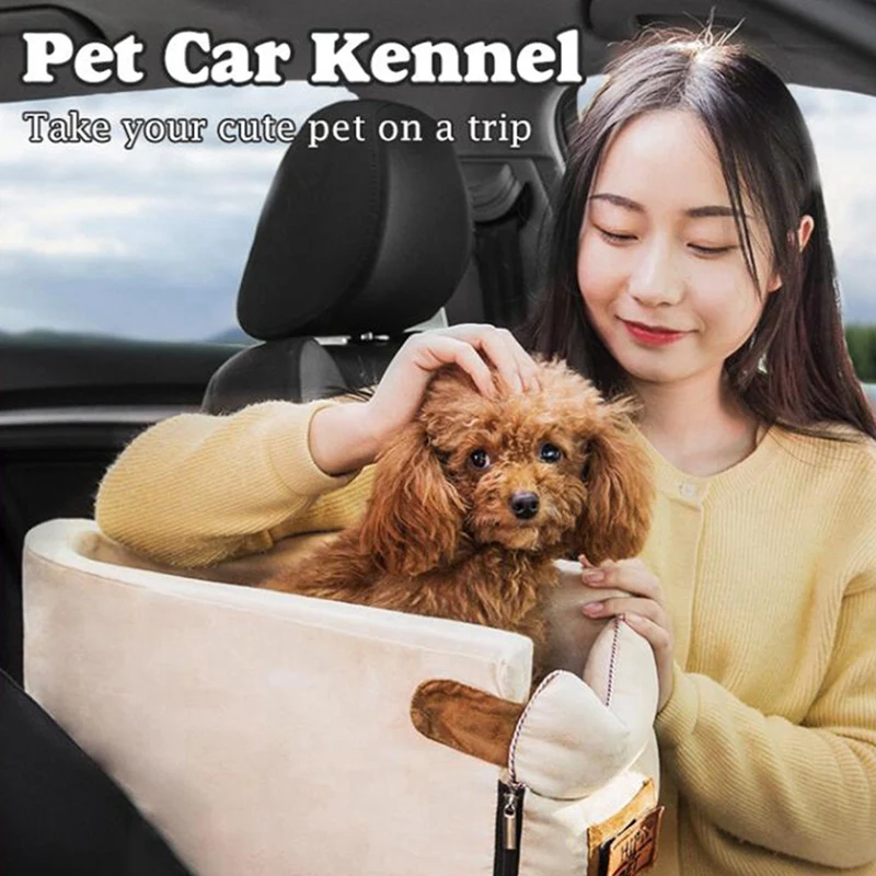 

Pet Booster Carrier Auto Seat Center Console Dog Cat Nest Pad Removable Pet Carrier Bag Puppy Booster for Home Car Outdoor