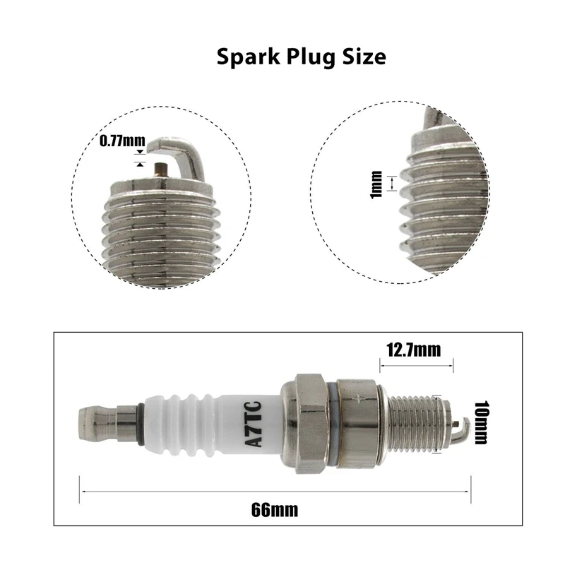 

5 x Spark Plug A7TC for GY6 50Cc 125Cc 150Cc Engine Scooter, Go Kart, Quads, Dirt Bike, Moped, ATV