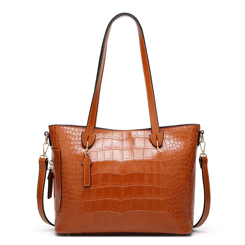 Женская сумка-хобо из крокодиловой кожи с ручками сверху |