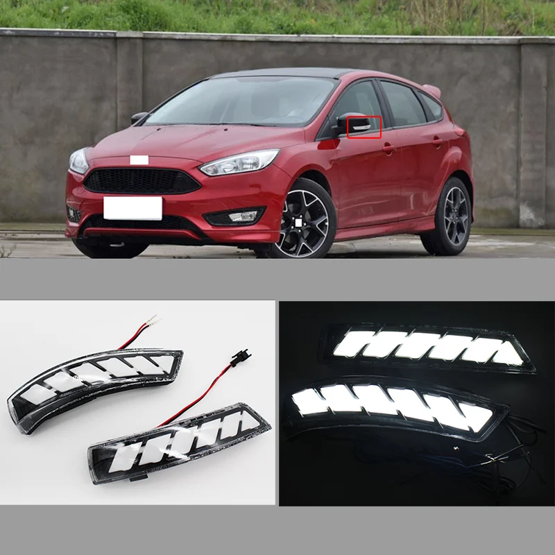 CAPQX 1 пара для Ford Focus 2012 2018 Светодиодный Боковой поворотный фонарь зеркала заднего