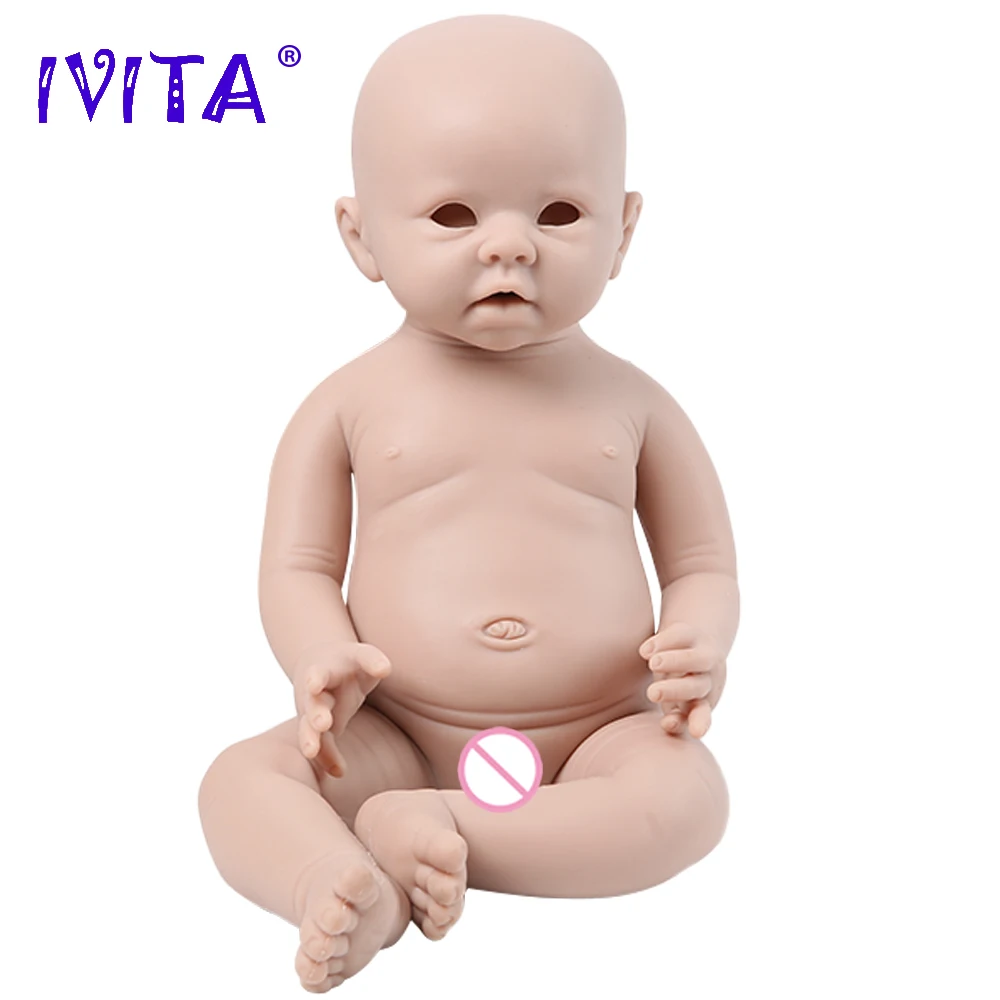 

IVITA WG1519 48cm (19inch) 3700g Realistic Silicone Reborn Dolls Newborn Baby Unpainted Unfinished Soft Doll DIY Blank Toys Kit