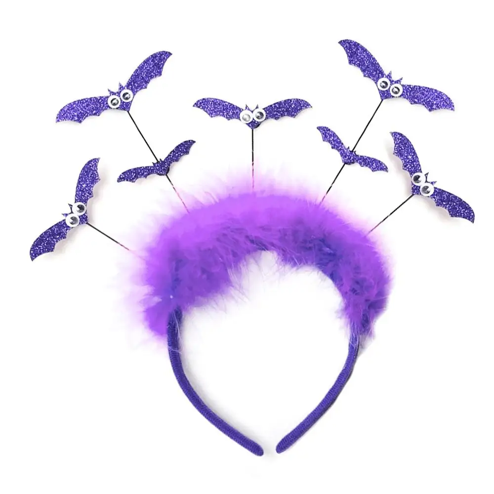 

5pcs Halloween Glitter Bat Hair Hoop Headband Headdress for Women Girl Cosplay