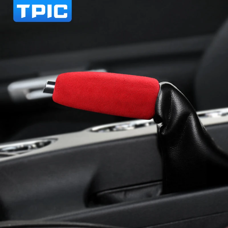 TPIC Alcantara чехол ручного тормоза автомобиля рукав Стикеры для Mustang 2015-2020 внутренняя