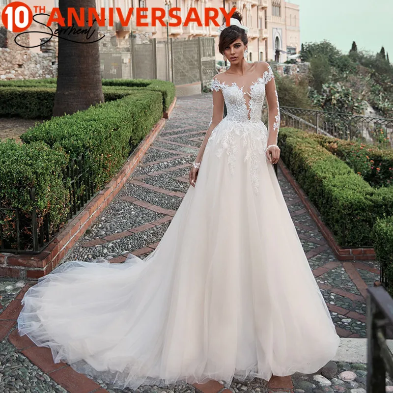 BAZIIINGAAA роскошное свадебное платье с v образным вырезом и открытыми плечами