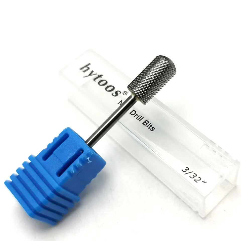 Твердосплавное сверло для ногтей HYTOOS с круглой верхушкой и резкой фреза 3/32 дюйма