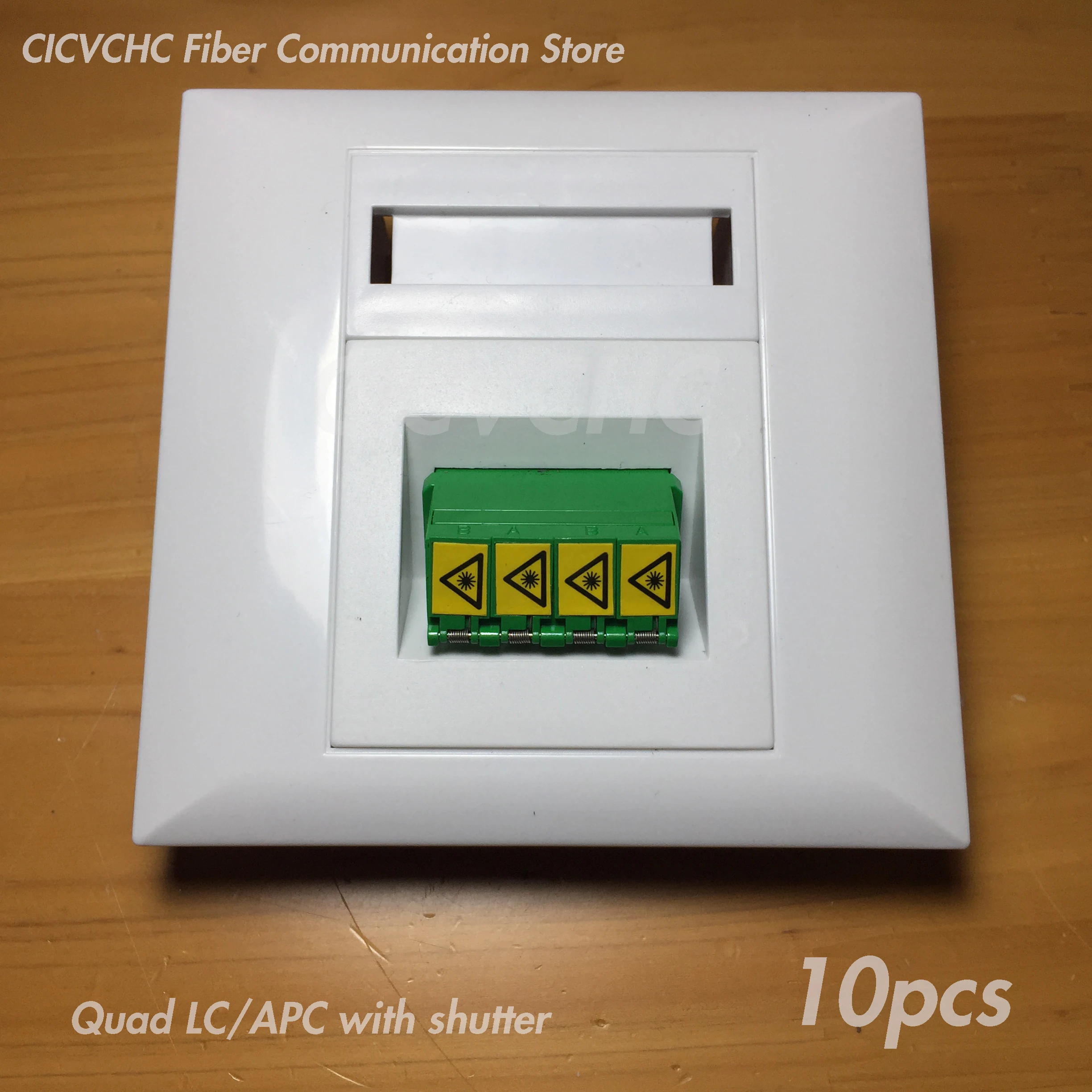 10pcs 86x86mm Panel for Duplex SC Adapter or Quad LC Adapter / White / FTTH ODN