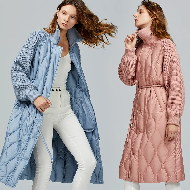 2019 Новая зимняя Женская куртка новая модная уличная длинная пуховая парка 90%