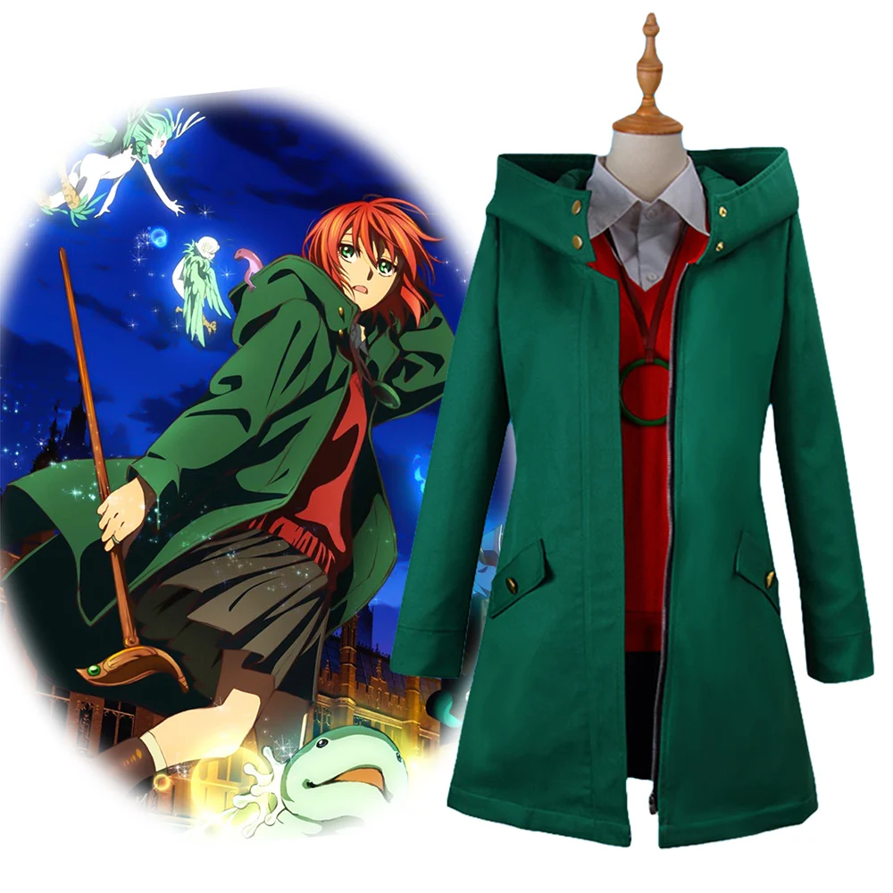 

Anime Mahoutsukai no Yome Cosplay Chise Hatori Cosplay Costume The Ancient Magus' Bride Uniforms with Necklace Halloween Party