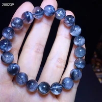 top natural brookite silver rutilated quartz clear clear round beads bracelet 9 8mm women men wealthy aaaaaaa