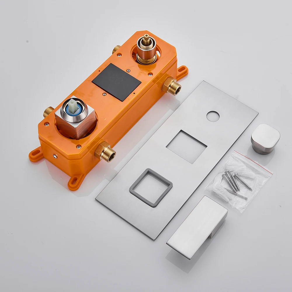 Дождевые душевые наборы из матового никеля с цифровым дисплеем встроенные лейки