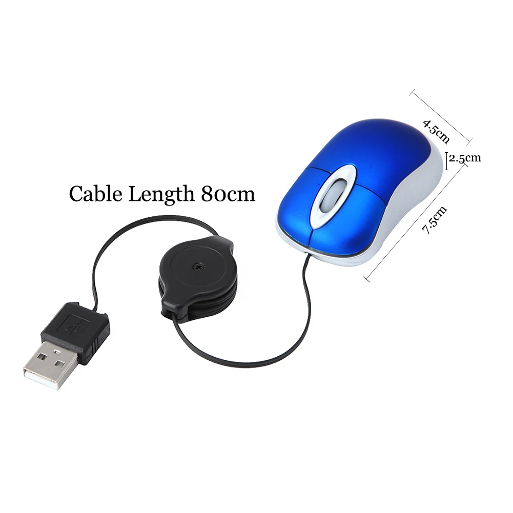 USB Wired Mouse Creative 100 DPI Retractable Cable Ergonomics Free Drive Office Gaming for Windows 98 Vista Version | Компьютеры и