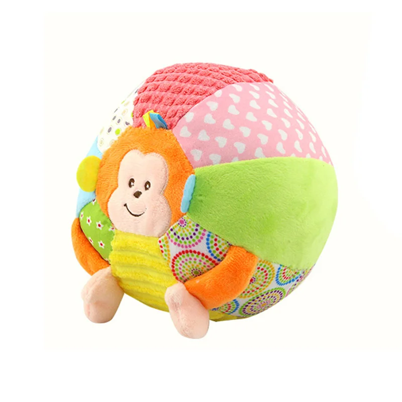 

0-3Y Baby's Animal Ball Soft Plush Mobile Toy With Sound Rattle Infant Comfortable Body Building Ball Toy For Baby Funny Gift