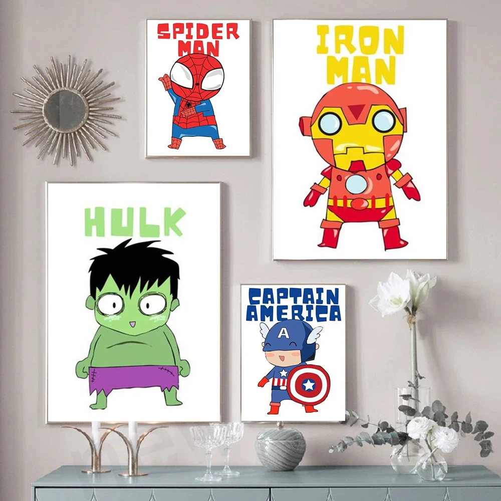 С героями комиксов Марвел Капитан Америка живопись на холсте мультфильмы